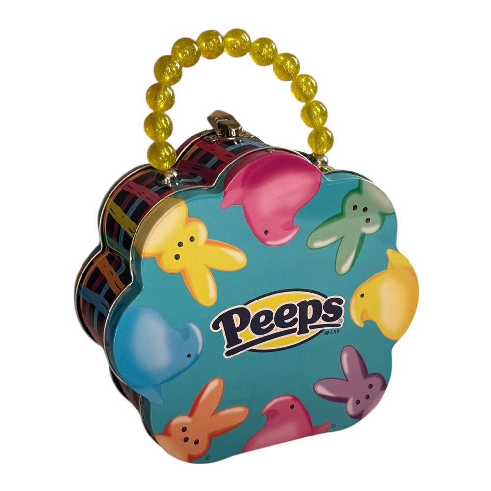 Peeps Metal Tin Purse Lunchbox Beaded Handle Gift Nicole Arbour Brand New Cute